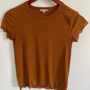 Madewell Sheer Burnt Orange Baby Tee
